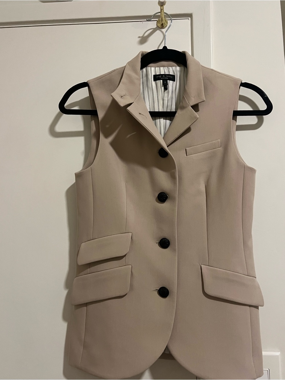 rag & bone Sleeveless Tailored Vest - Light Beige